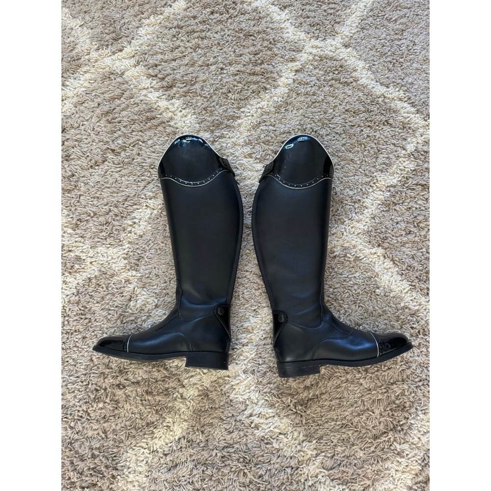 Kingsley Olbia 01 Black Leather Dressage Boots Patent Toe 39 MC-XL